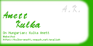 anett kulka business card